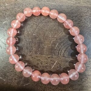Red Watermelon Tourmaline Crystal Bracelet